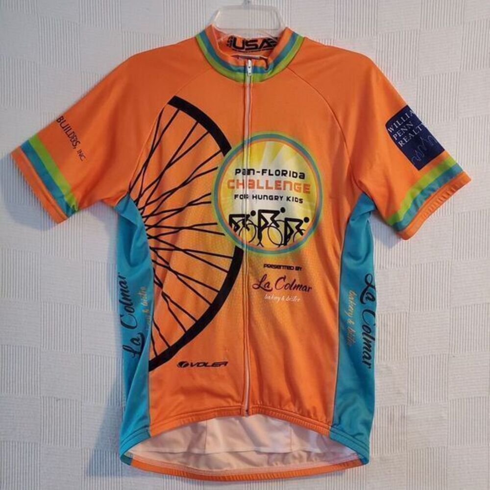 Voler Cycling Jersey Men's‎ Large  Orange Full Zipper